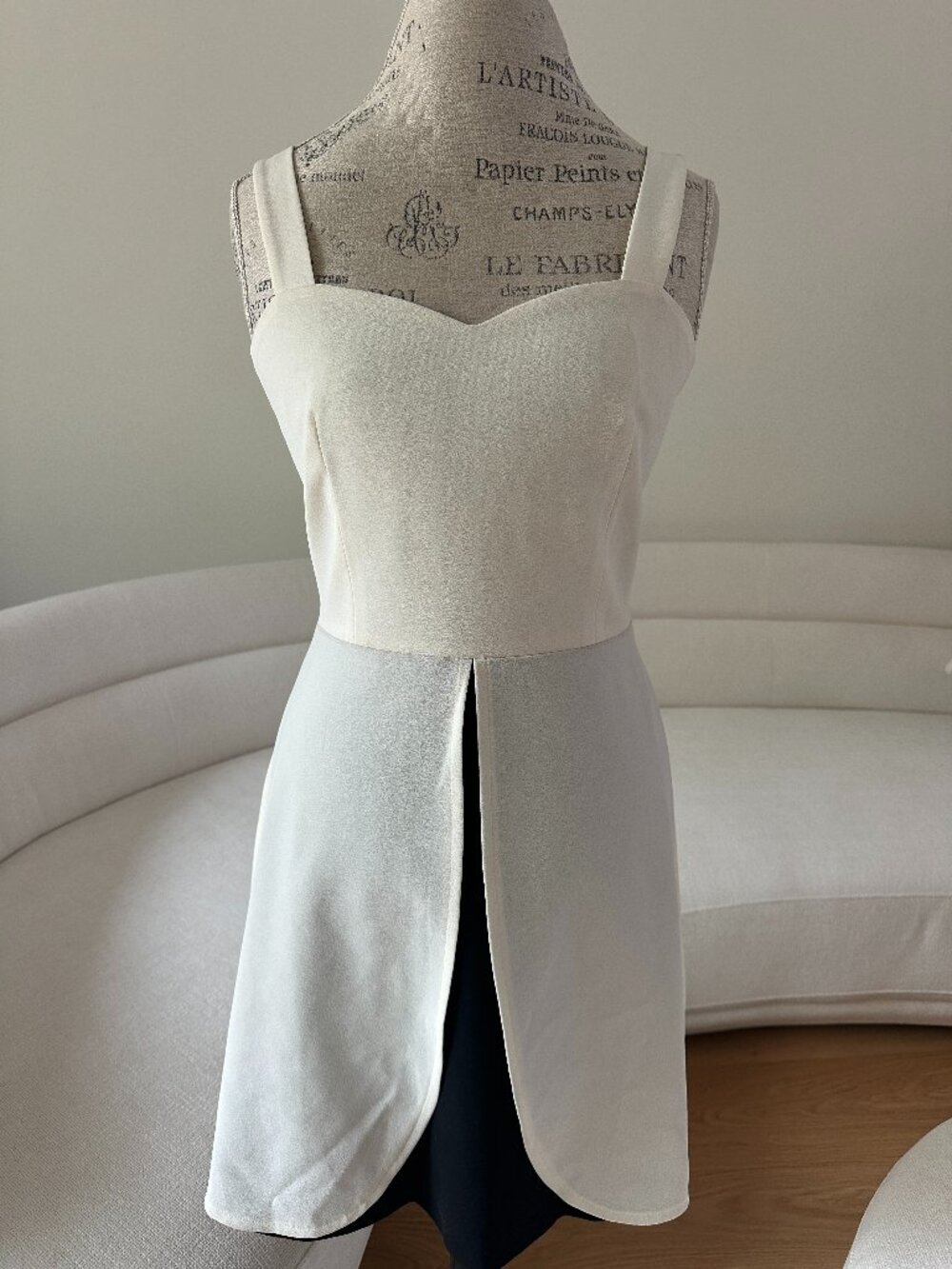 Vintage 90s De Casia New York Black Ivory Colorblock Mini Cocktail Dress Size 6